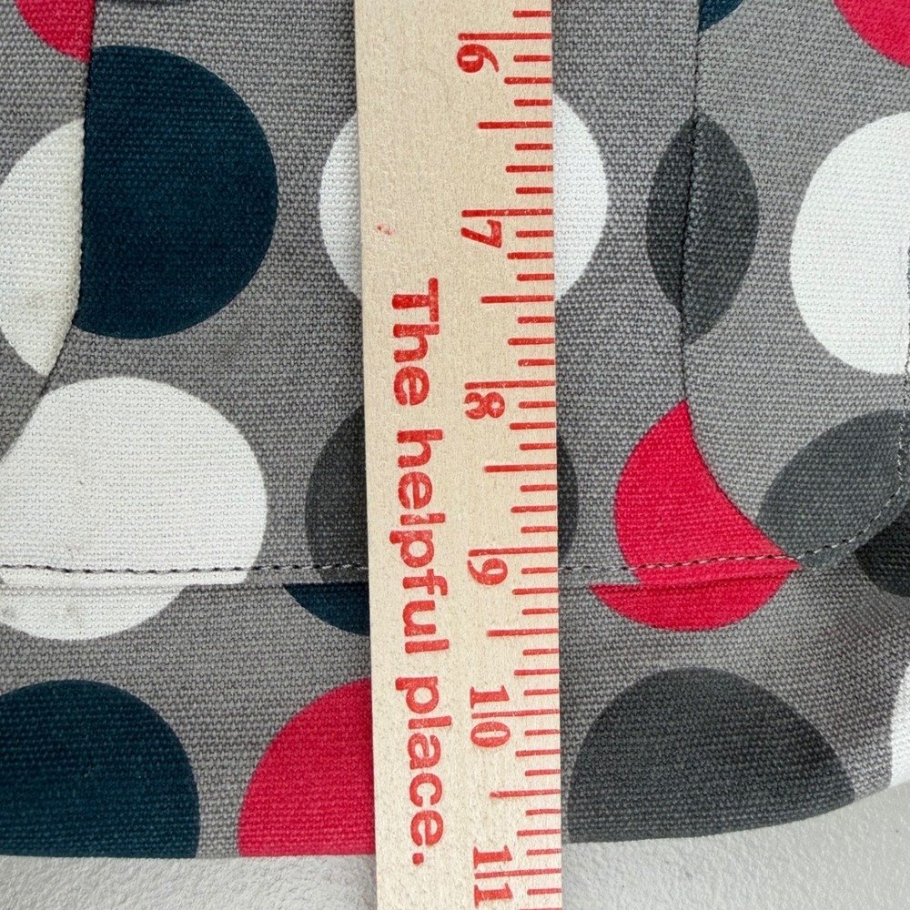 KAVU Keeper Crossbody Bag Grey Red Polka Dot Canvas Rope Strap Travel Purse - Picture 8 of 9